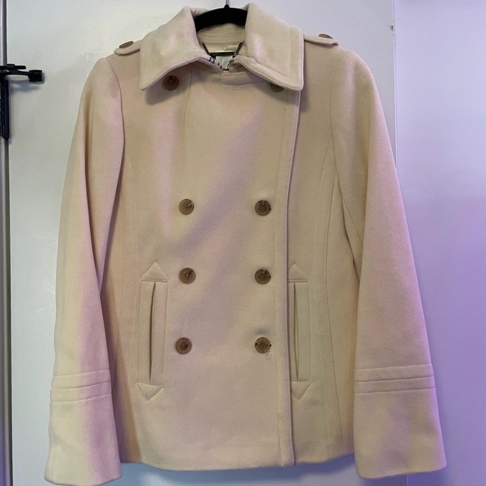 J. Crew Women’s Wool Cream Double-Breasted Coat